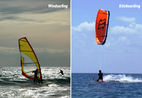Difference between kiteboarding and windsurfing