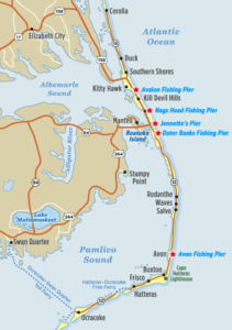 Map of Outer Banks Fishing Piers